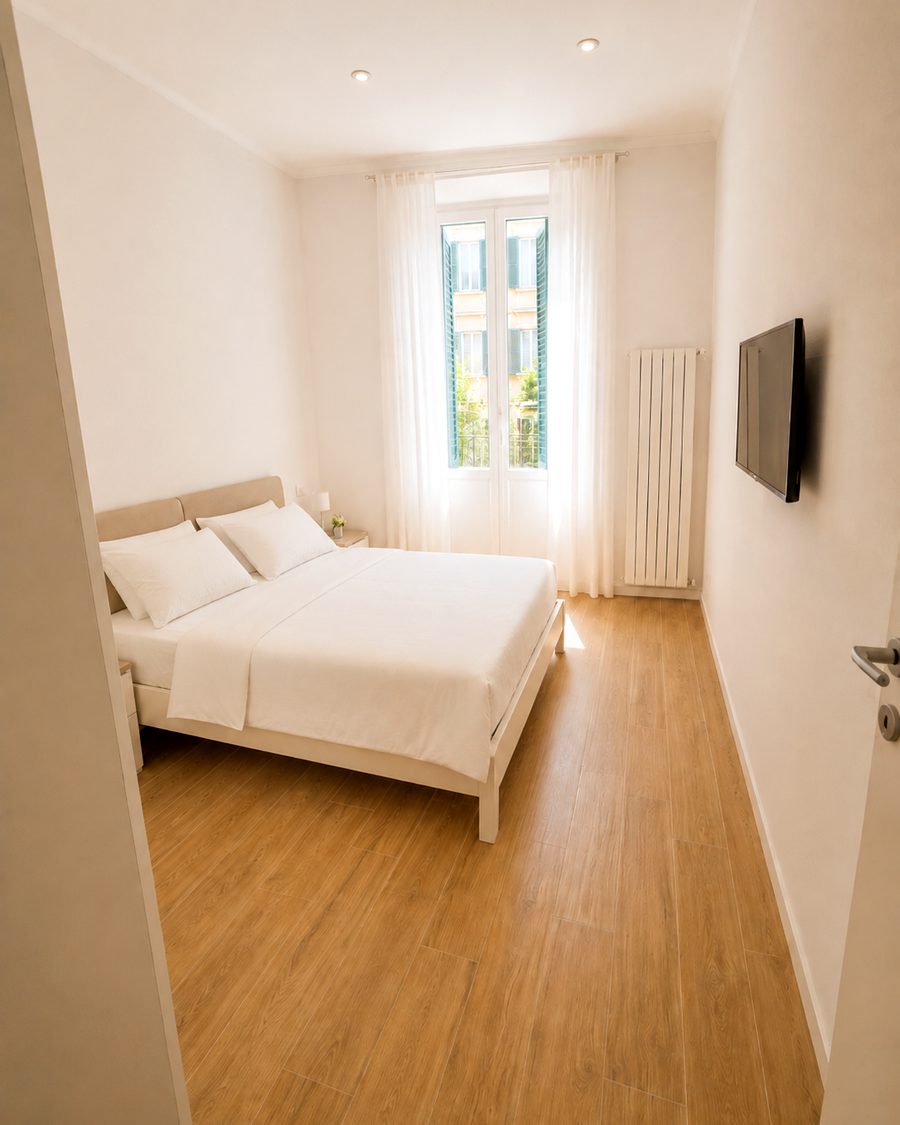 Pontida Apartments, camera da letto luminosa
